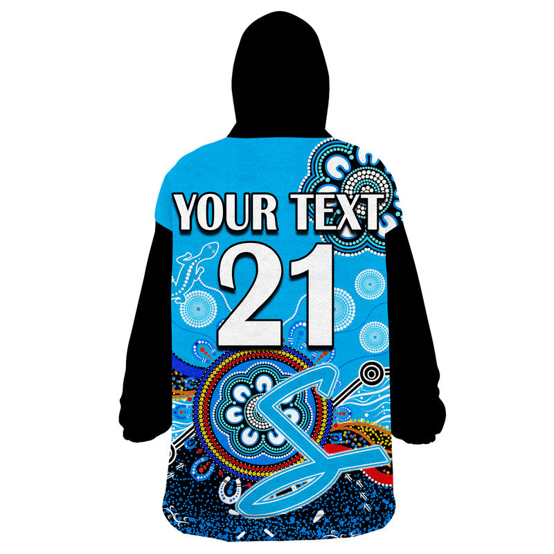 (Custom Personalised) Adelaide Strikers Wearable Blanket Hoodie Cricket Indigenous Aboriginal Lizard Version - Vibe Hoodie Shop