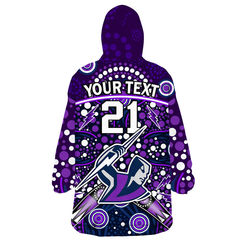 (Custom Personalised) Storm Rugby Wearable Blanket Hoodie Melbourne Boomerang Indigenous Dots - Vibe Hoodie Shop