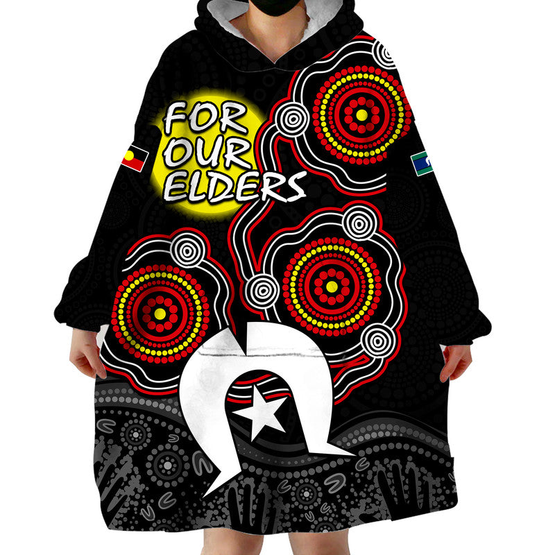 (Custom Personalised) NAIDOC Wearable Blanket Hoodie Aboriginal and Torres Strait Islander - Vibe Hoodie Shop