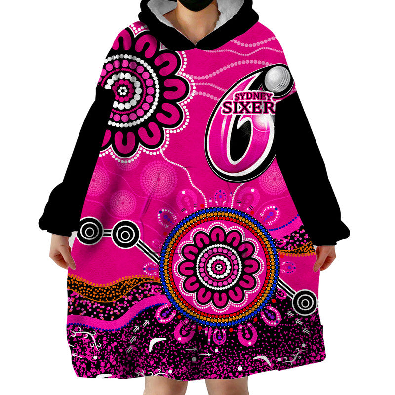 Sydney Sixers Wearable Blanket Hoodie Cricket Indigenous Aboriginal - Vibe Hoodie Shop