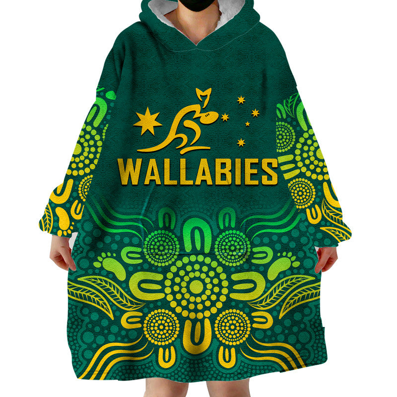 (Custom Personalised) Australia Rugby Wallabies Wearable Blanket Hoodie - Vibe Hoodie Shop