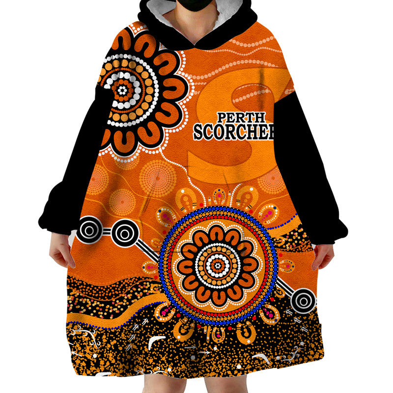 (Custom Personalised) Perth Scorchers Wearable Blanket Hoodie Cricket Indigenous Aboriginal - Vibe Hoodie Shop