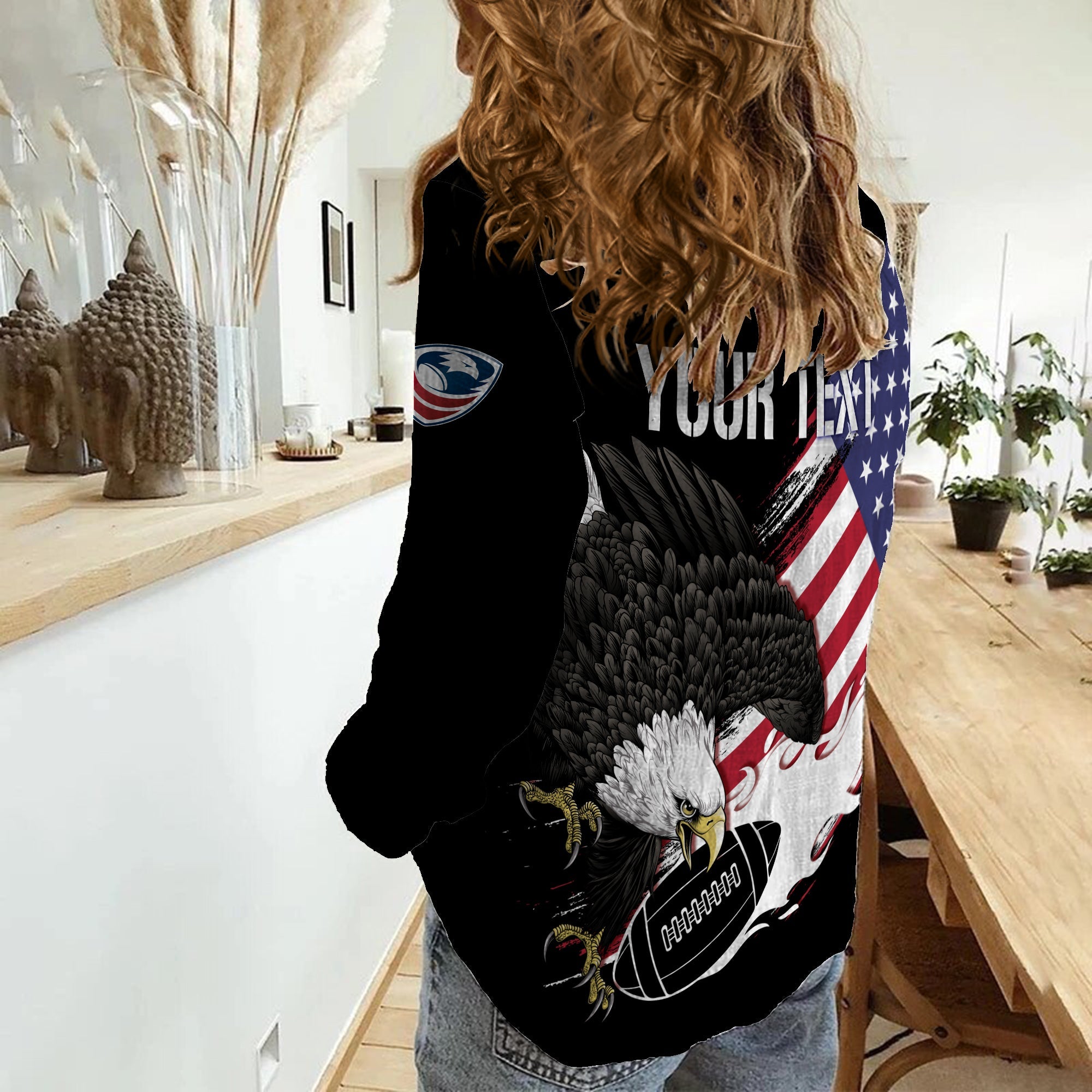 Personalised USA Rugby Sevens Women Casual Shirt The Eagles - Vibe Hoodie Shop