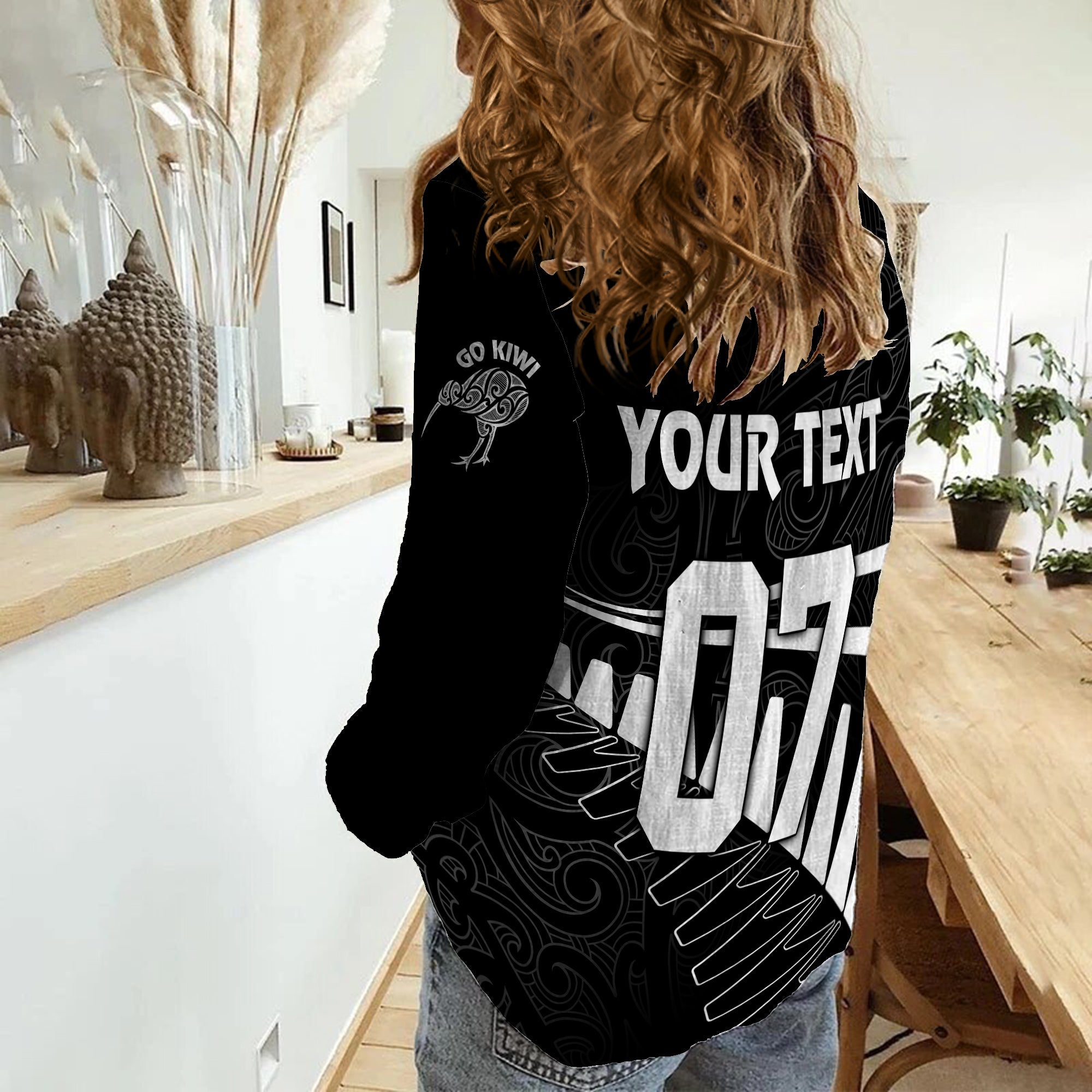 Personalised New Zealand Cricket Women Casual Shirt Black Cap T20 World Cup - Vibe Hoodie Shop