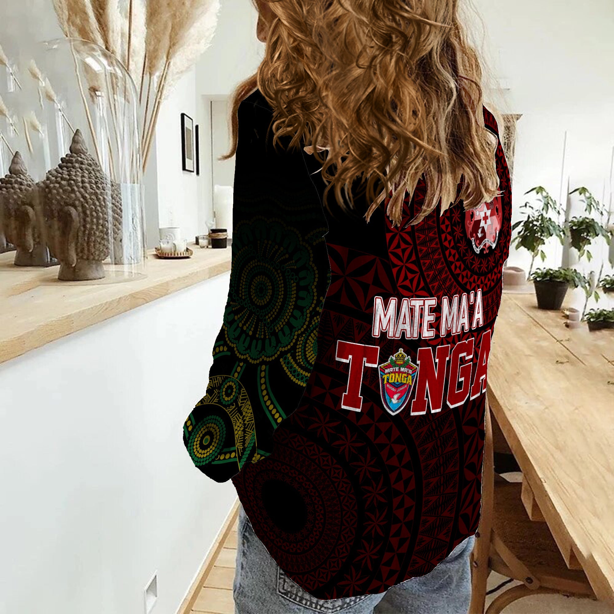 Personalised Aussie Wallabies Mix Mate Maa Tonga Women Casual Shirt Ver 02 - Vibe Hoodie Shop