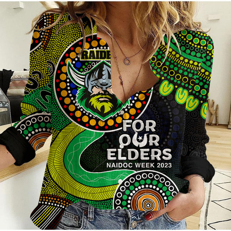 Raiders Rugby Casual Shirt NAIDOC 2023 Aboriginal - Vibe Hoodie Shop