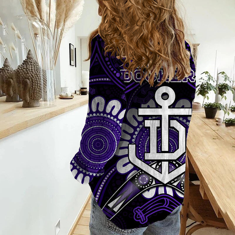 Dockers Football Women Casual Shirt Boomerang Indigenous Dots - Vibe Hoodie Shop