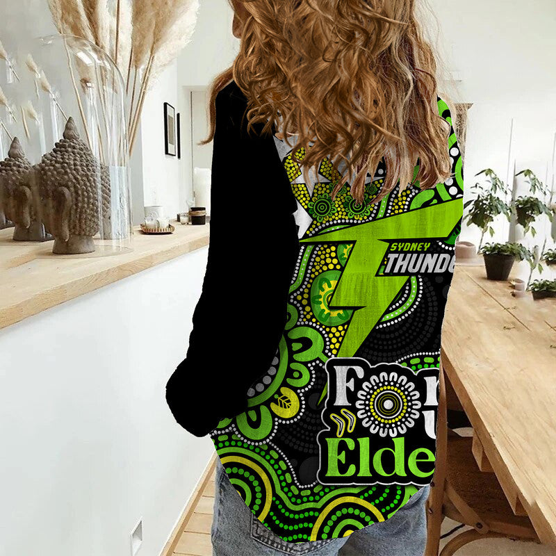 Sydney Thunder Cricket Women Casual Shirt NAIDOC Torres Strait For Our Elders - Vibe Hoodie Shop