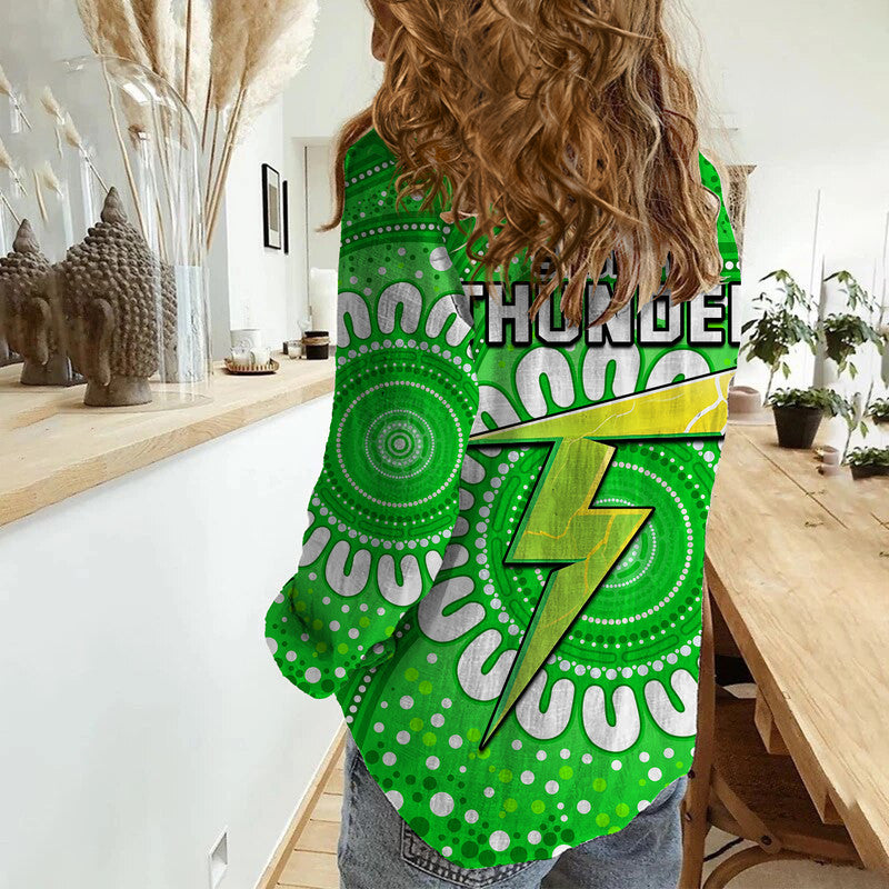 Sydney Thunder Cricket Women Casual Shirt Aboriginal - Vibe Hoodie Shop