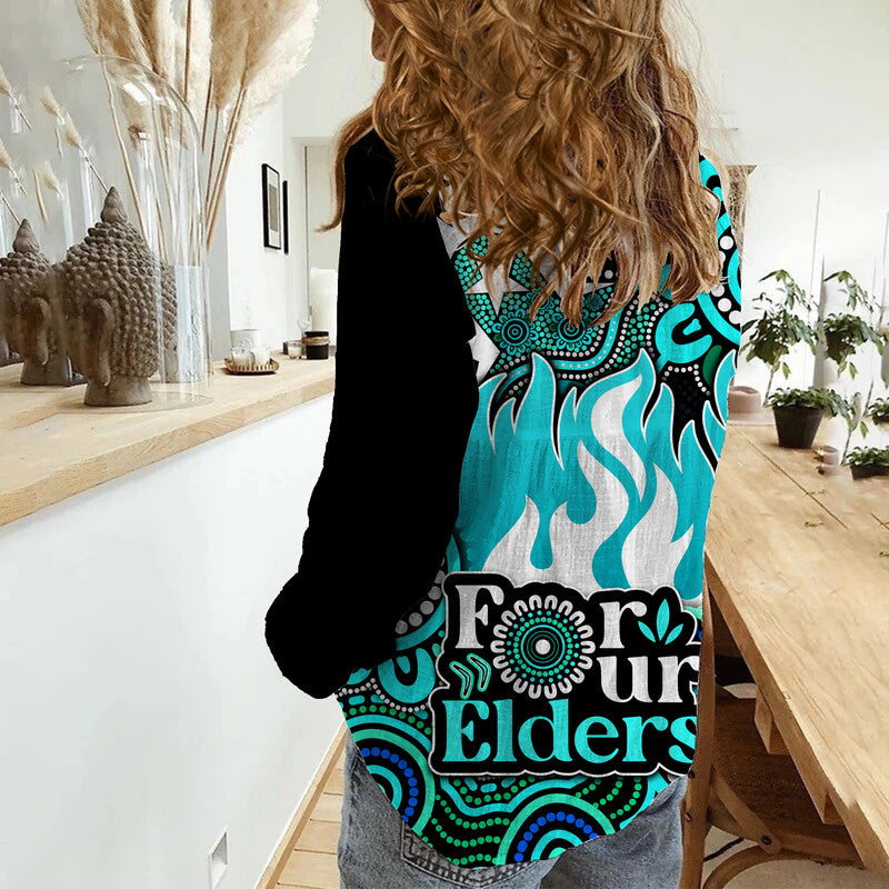 Brisbane Heat Cricket Women Casual Shirt NAIDOC Torres Strait For Our Elders - Vibe Hoodie Shop