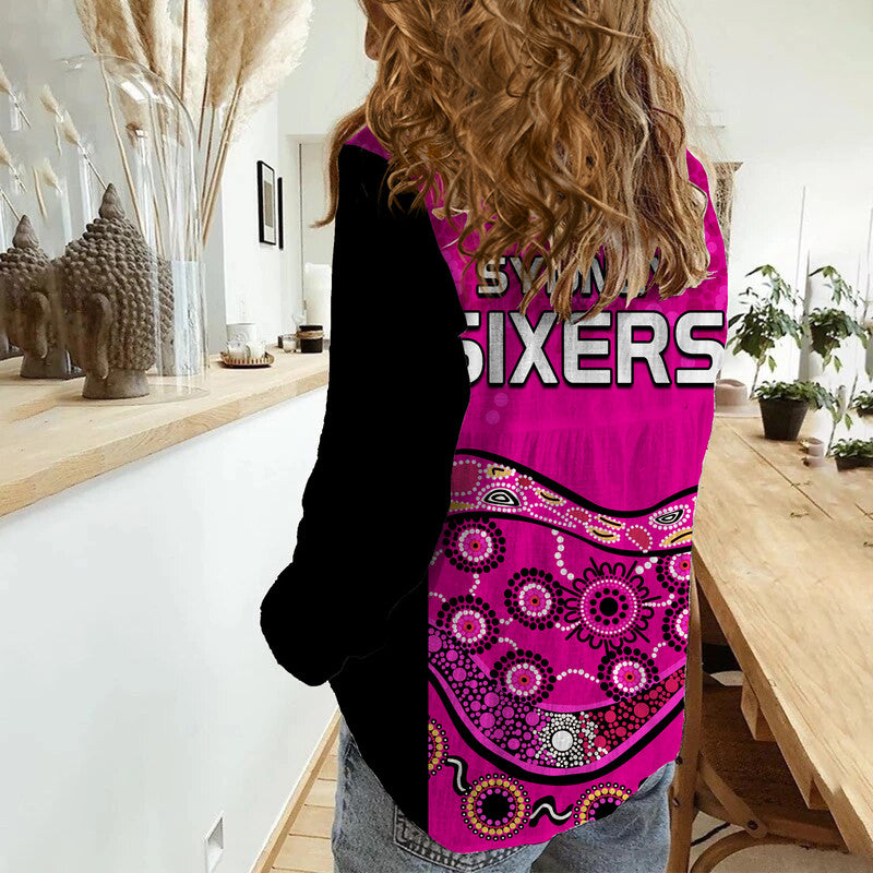 Sixers Cricket Women Casual Shirt Sydney Aboriginal - Vibe Hoodie Shop