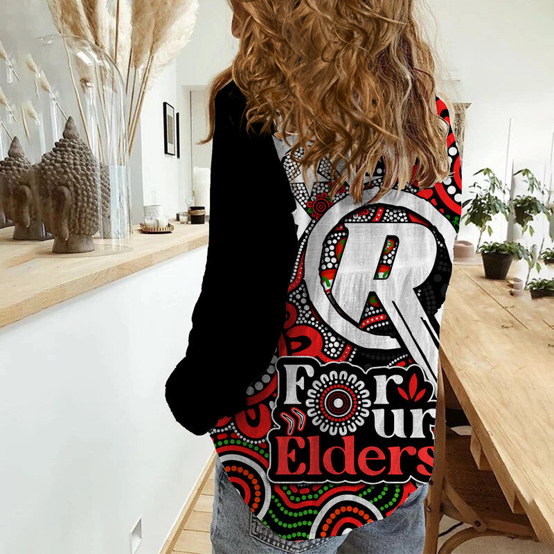 Melbourne Renegades Cricket Women Casual Shirt NAIDOC Torres Strait For Our Elders - Vibe Hoodie Shop