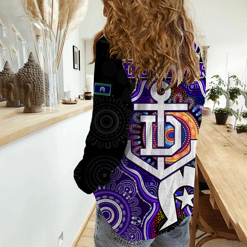 Dockers Football NAIDOC Week Women Casual Shirt Indigenous - Vibe Hoodie Shop