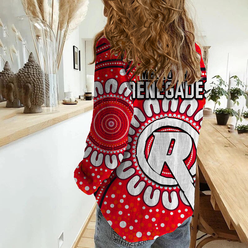 Melbourne Renegades Cricket Women Casual Shirt Aboriginal - Vibe Hoodie Shop