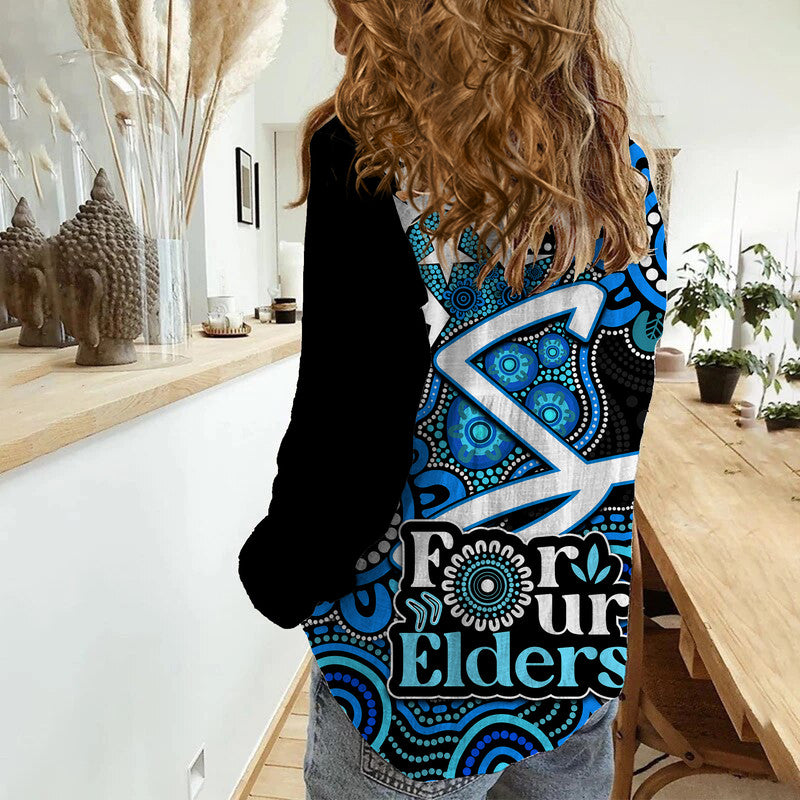 Adelaide Strikers Cricket Women Casual Shirt NAIDOC Torres Strait For Our Elders - Vibe Hoodie Shop