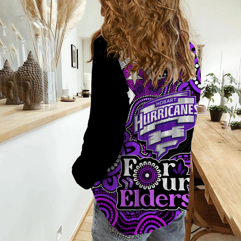 Hobart Hurricanes Cricket Women Casual Shirt NAIDOC Torres Strait For Our Elders - Vibe Hoodie Shop