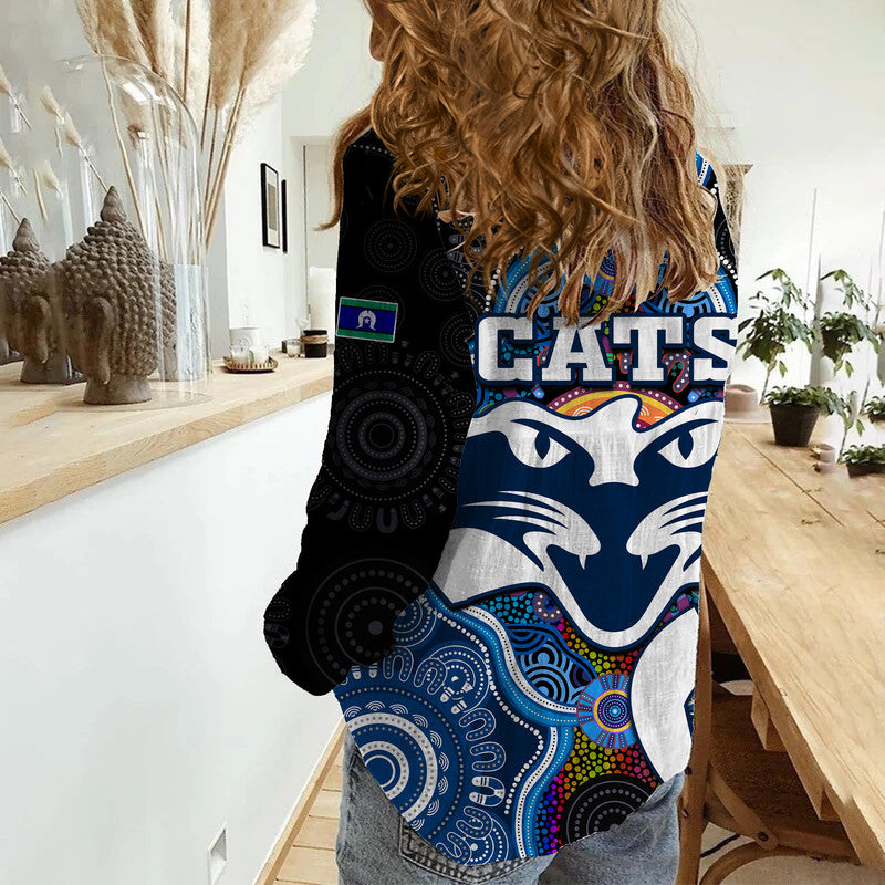 Cats Football NAIDOC Week Women Casual Shirt Indigenous - Vibe Hoodie Shop