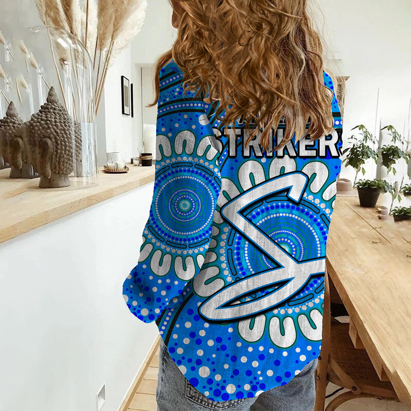 Adelaide Strikers Cricket Women Casual Shirt Aboriginal - Vibe Hoodie Shop