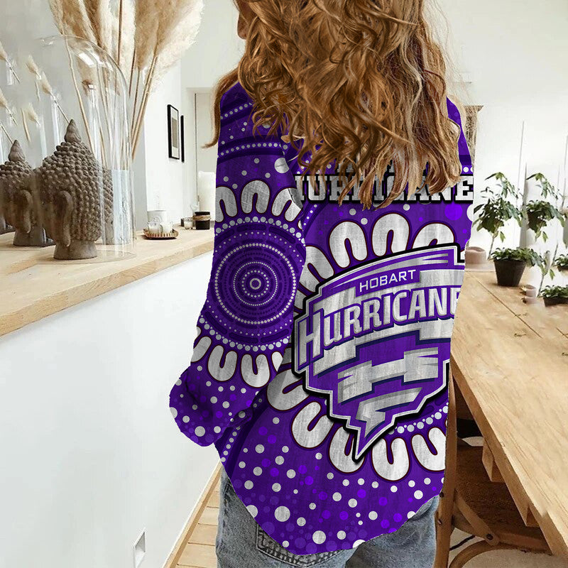Hobart Hurricanes Cricket Women Casual Shirt Aboriginal - Vibe Hoodie Shop
