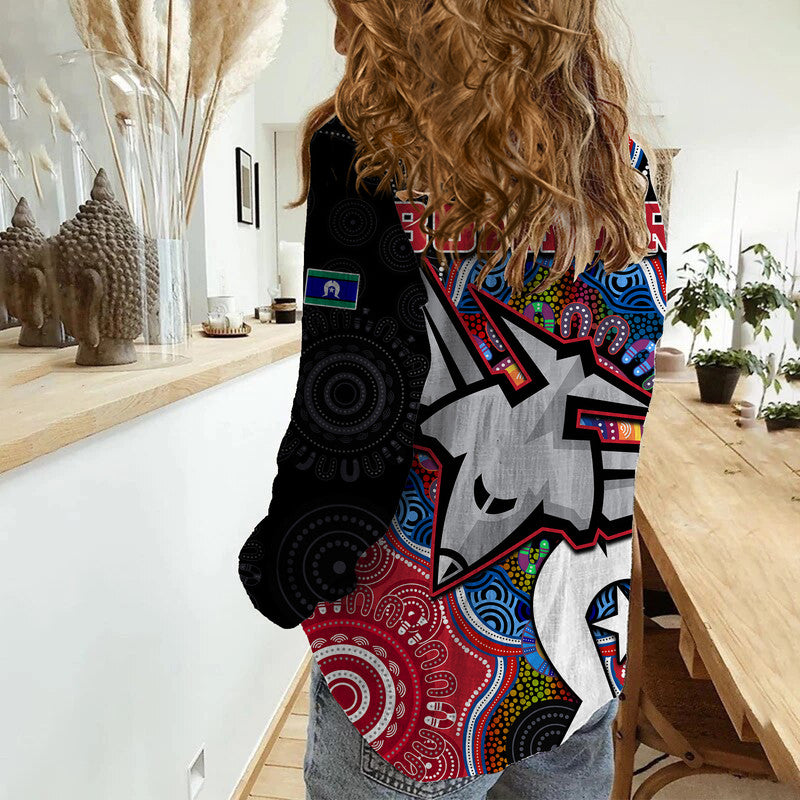 Bombers Football NAIDOC Week Women Casual Shirt Indigenous - Vibe Hoodie Shop