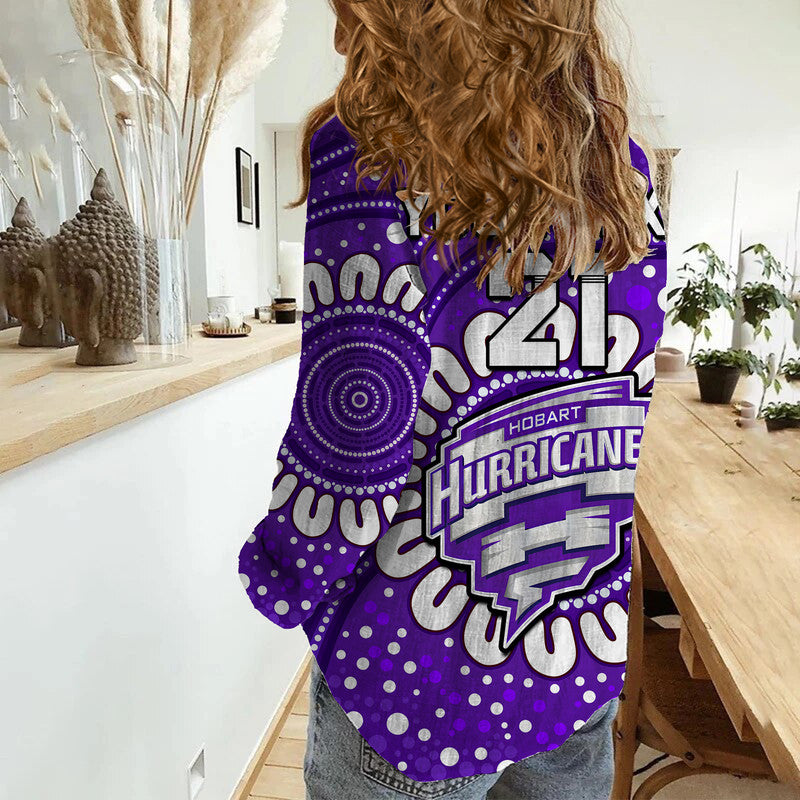 (Custom Personalised) Hobart Hurricanes Cricket Women Casual Shirt Aboriginal - Vibe Hoodie Shop