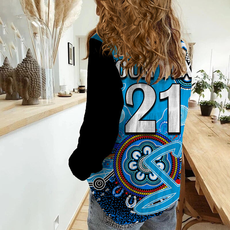 (Custom Personalised) Adelaide Strikers Women Casual Shirt Cricket Indigenous Aboriginal Lizard Version - Vibe Hoodie Shop