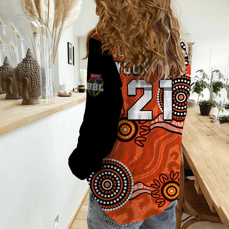 (Custom Personalised) Perth Scorchers Cricket Dots Women Casual Shirt - Vibe Hoodie Shop