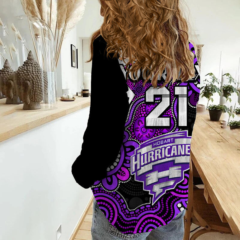 (Custom Personalised) Hobart Hurricanes Cricket Women Casual Shirt NAIDOC Torres Strait For Our Elders - Vibe Hoodie Shop