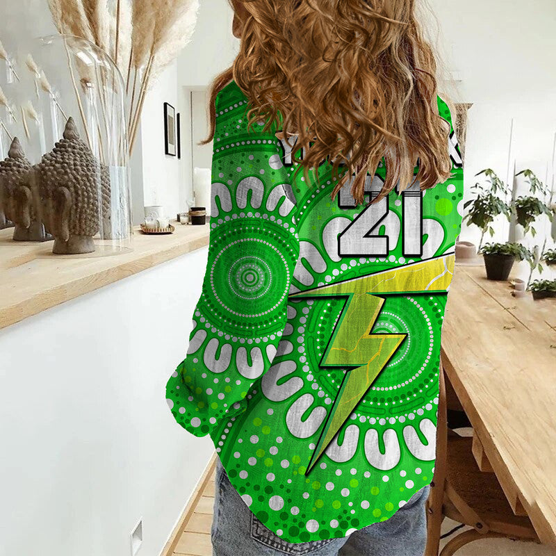 (Custom Personalised) Sydney Thunder Cricket Women Casual Shirt Aboriginal - Vibe Hoodie Shop