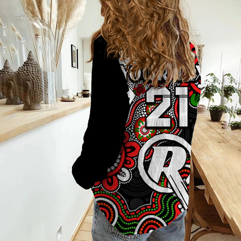 (Custom Personalised) Melbourne Renegades Cricket Women Casual Shirt NAIDOC Torres Strait For Our Elders - Vibe Hoodie Shop