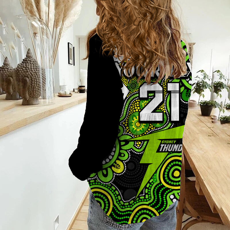 (Custom Personalised) Sydney Thunder Cricket Women Casual Shirt NAIDOC Torres Strait For Our Elders - Vibe Hoodie Shop