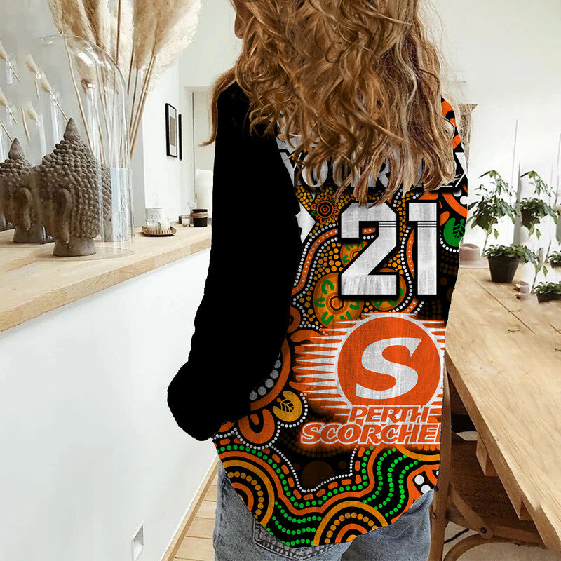 (Custom Personalised) Perth Scorchers Cricket Women Casual Shirt NAIDOC Torres Strait For Our Elders - Vibe Hoodie Shop