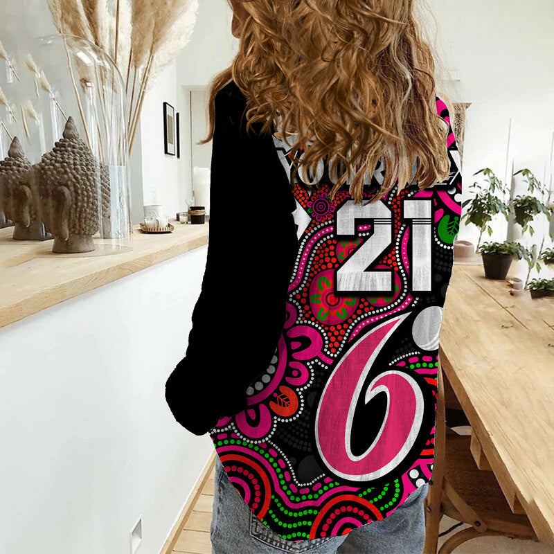 (Custom Personalised) Sydney Sixers Cricket Women Casual Shirt NAIDOC Torres Strait For Our Elders - Vibe Hoodie Shop