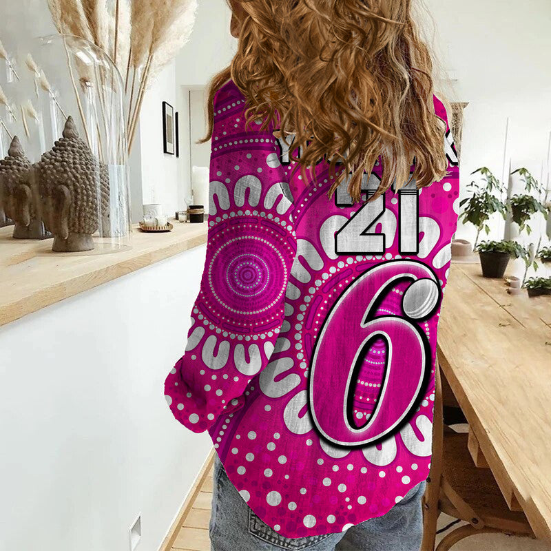(Custom Personalised) Sydney Sixers Cricket Women Casual Shirt Aboriginal - Vibe Hoodie Shop