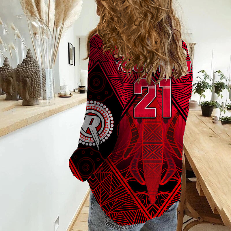 (Custom Personalised) Melbourne Renegades Indigenous Aboriginal Cricket Women Casual Shirt - Vibe Hoodie Shop