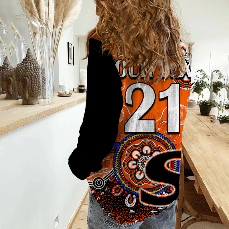 (Custom Personalised) Perth Scorchers Women Casual Shirt Cricket Indigenous Aboriginal Lizard Version - Vibe Hoodie Shop
