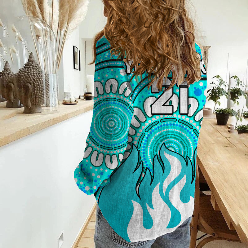 (Custom Personalised) Brisbane Heat Cricket Women Casual Shirt Aboriginal - Vibe Hoodie Shop