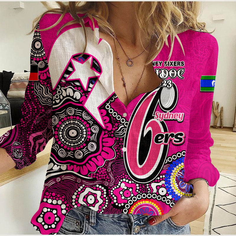 Sydney Sixers Cricket Casual Shirt NAIDOC 2023 Patterns - Vibe Hoodie Shop