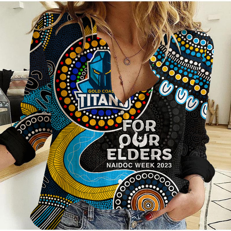 Titans Rugby Casual Shirt NAIDOC 2023 Aboriginal - Vibe Hoodie Shop