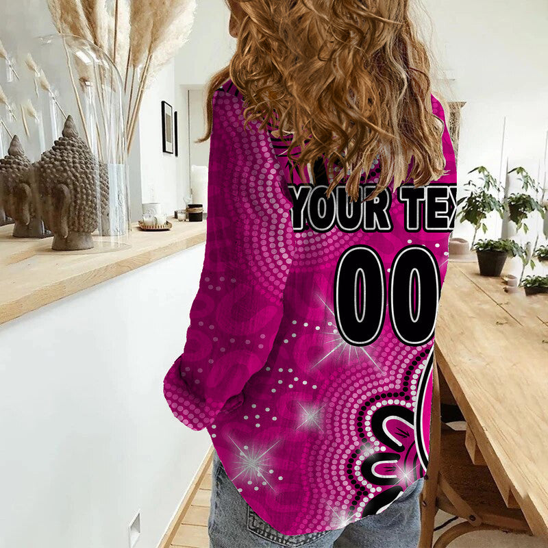 (Custom Personalised And Number) Sydney Sixers Cricket Casual Shirt Aboriginal Pink - Vibe Hoodie Shop