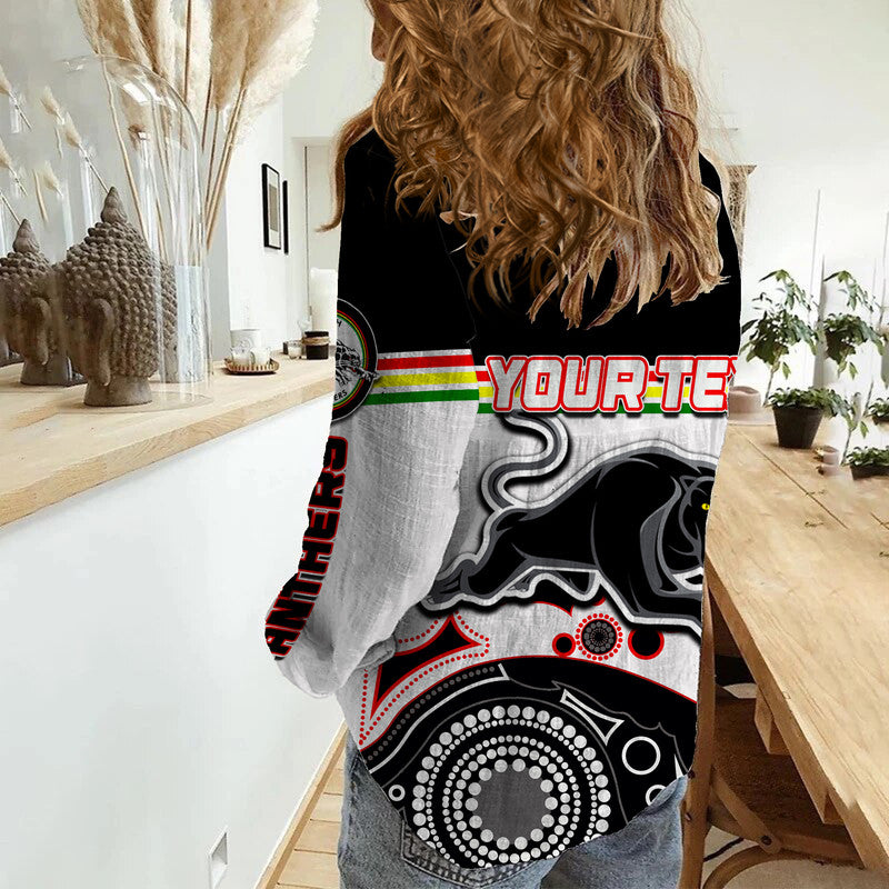 (Custom Personalised) Panthers Rugby Casual Shirt Aboriginal Simple - Vibe Hoodie Shop