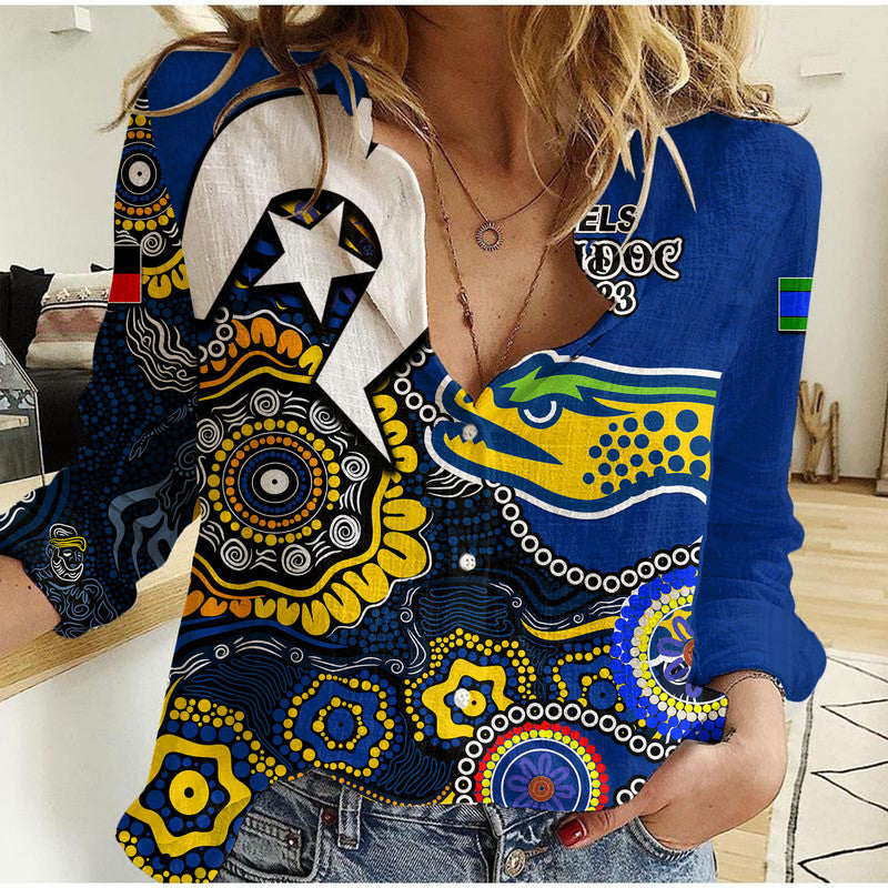 Eels Rugby Casual Shirt NAIDOC 2023 Patterns - Vibe Hoodie Shop