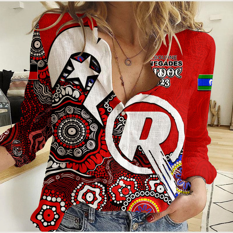 Melbourne Renegades Cricket Casual Shirt NAIDOC 2023 Patterns - Vibe Hoodie Shop