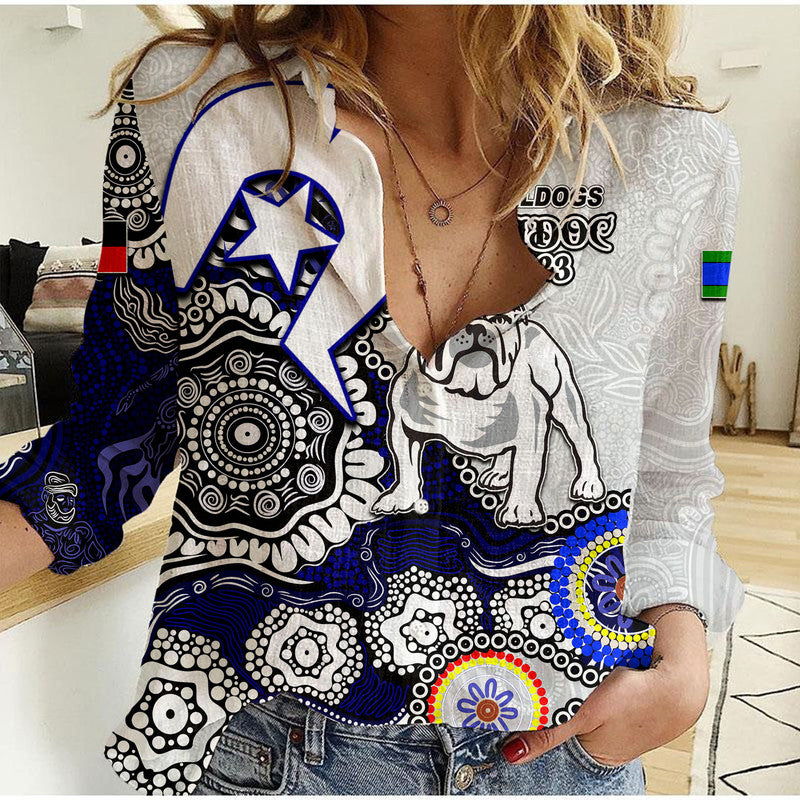 Bulldogs Rugby Casual Shirt NAIDOC 2023 Patterns - Vibe Hoodie Shop
