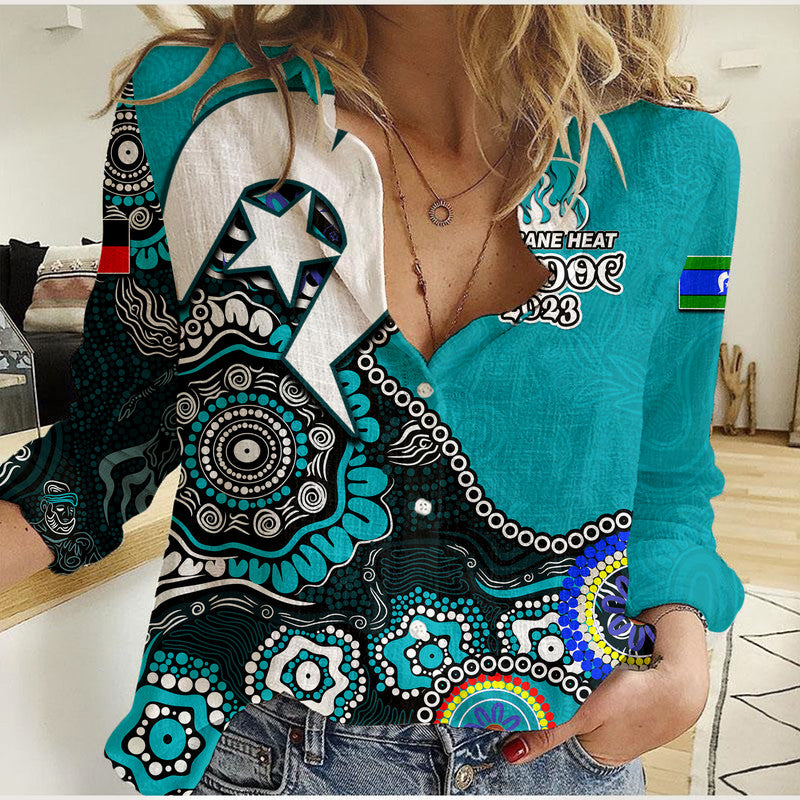 Brisbane Heat Cricket Casual Shirt NAIDOC 2023 Patterns - Vibe Hoodie Shop