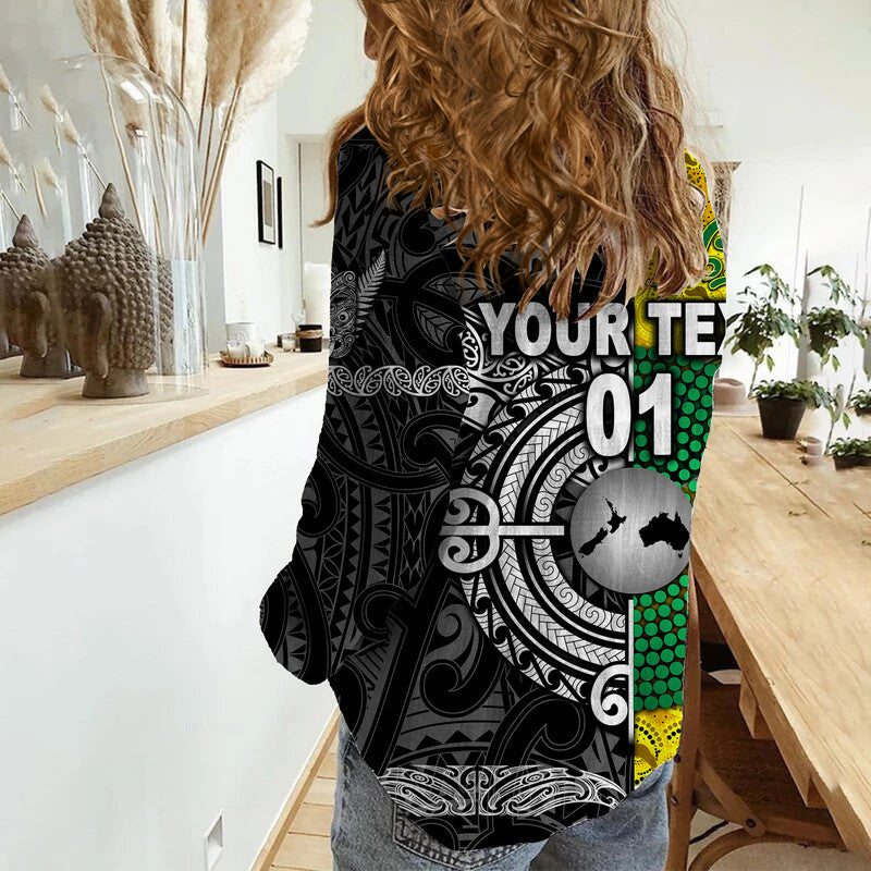 (Custom Personalised) New Zealand Maori All Black And Australia Wallabies Aboriginal Woman Casual Shirt Rugby Together - Vibe Hoodie Shop