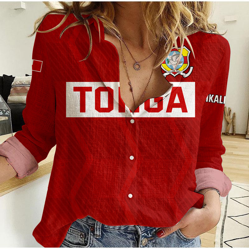 Tonga Rugby Sevens Women Casual Shirt Sporty Style - Vibe Hoodie Shop