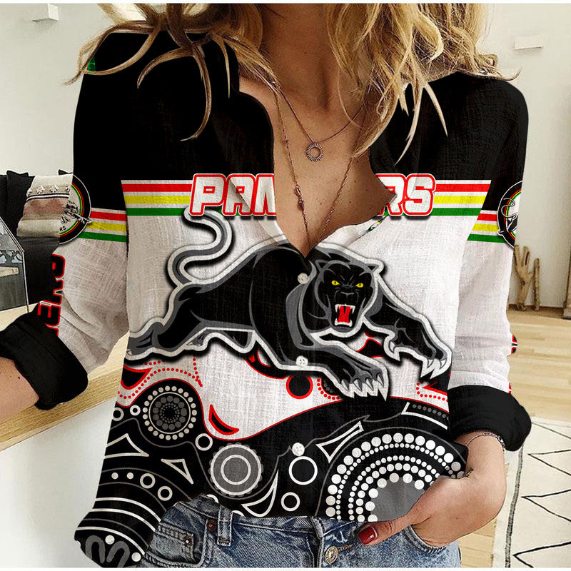 (Custom Personalised) Panthers Rugby Casual Shirt Aboriginal Simple - Vibe Hoodie Shop
