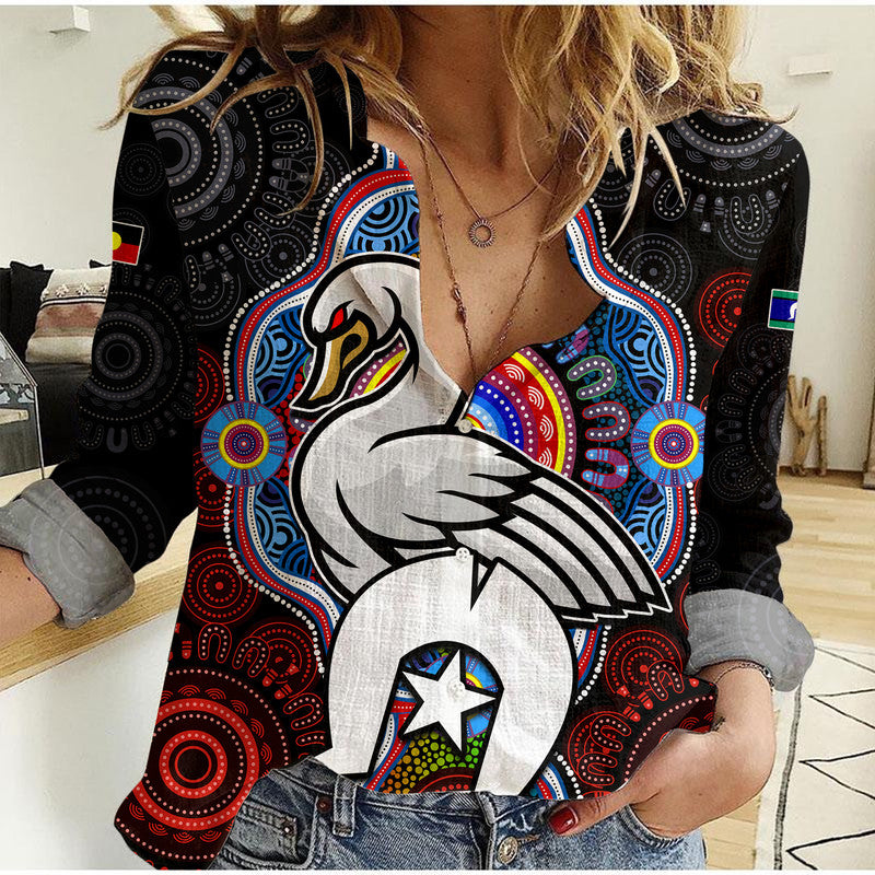 (Custom Personalised) Swans Football NAIDOC Week Women Casual Shirt Indigenous - Vibe Hoodie Shop