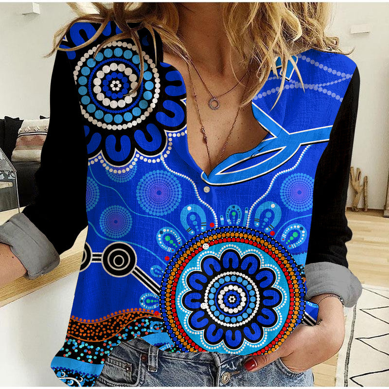 (Custom Personalised) Adelaide Strikers Women Casual Shirt Cricket Indigenous Aboriginal - Vibe Hoodie Shop